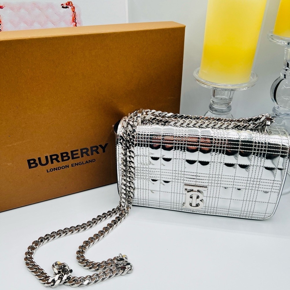 Burberry Lola Metallic Silver Bag - EUC